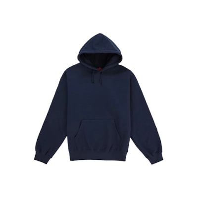 Supreme Satin Appliqué Hooded Sweatshirt Navy 02