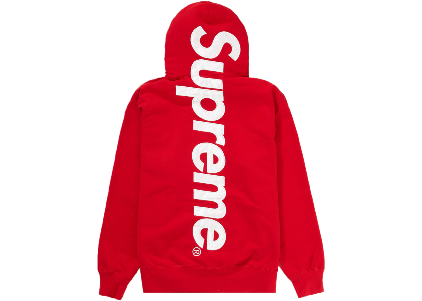 Supreme Satin Appliqué Hooded Sweatshirt Red