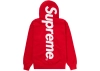 Supreme Satin Appliqué Hooded Sweatshirt Red
