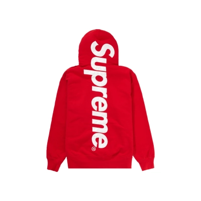 Supreme Satin Appliqué Hooded Sweatshirt Red 01