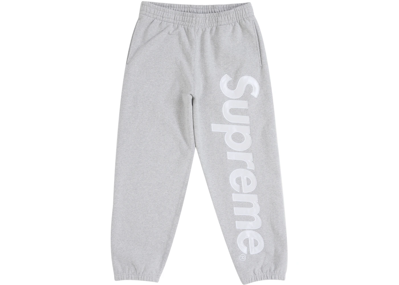 Supreme Satin Appliqué Sweatpant Heather Grey