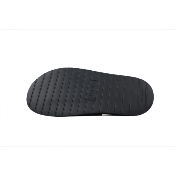 Dior Aqua Sandal Leather Black Dior Oblique Jacquard