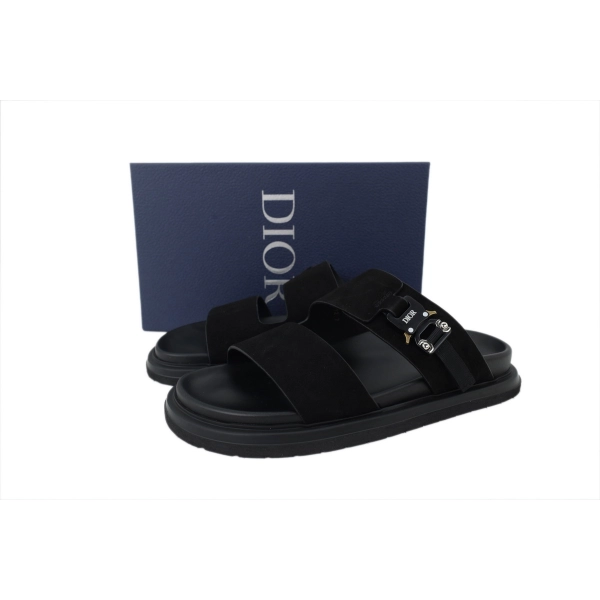 Dior Aqua Sandal Velvet Blackk Dior Oblique Jacquard