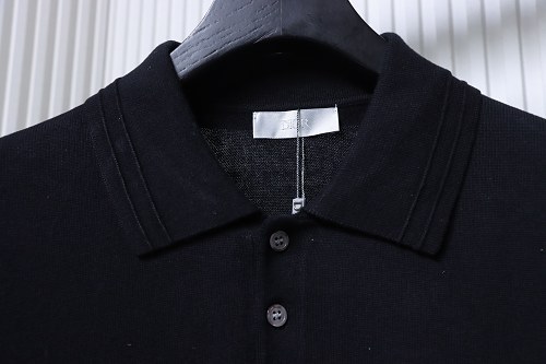 Dior Embroidered Knit Short-Sleeved Polo Shirt