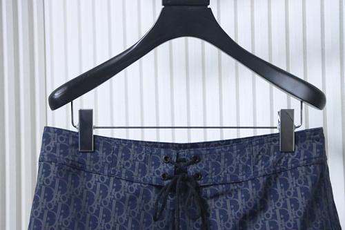 Dior Green Webbing Drawstring Shorts Blue