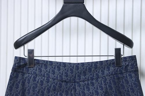 Dior Green Webbing Drawstring Shorts Blue