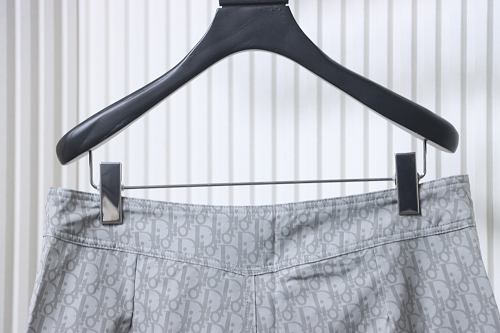Dior Green Webbing Drawstring Shorts Grey