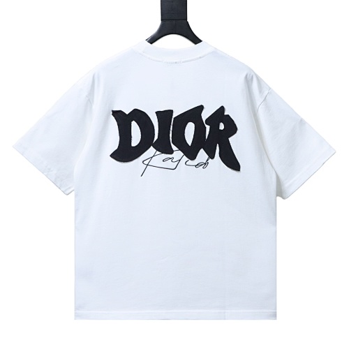 Dior Large Logo Patch And Embroidered Lettering On The Back T-Shirt