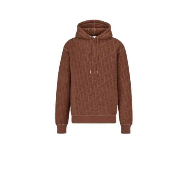 Dior Oblique Relaxed-Fit Hooded Sweatshirt（Terry Cotton Jacquard）