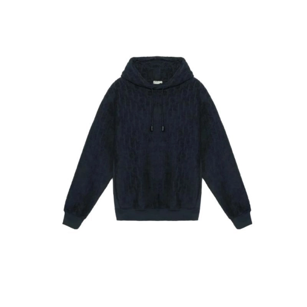 Dior Oblique Relaxed-Fit Hooded Sweatshirt（Terry Cotton Jacquard）