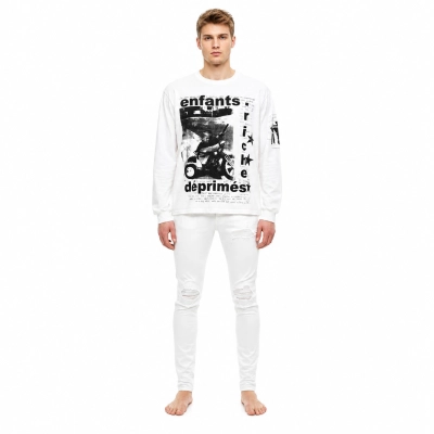 Enfants Riches Déprimés My Underground/Tricycle Long-Sleeve T-Shirt 'Faded White' + Amiri Black MX1 Jeans 01