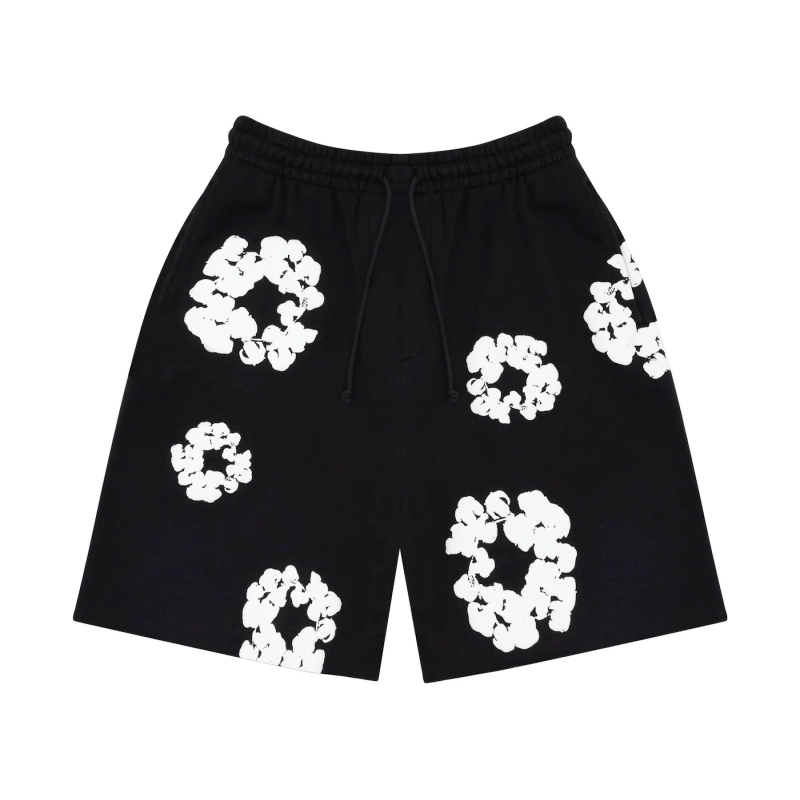 BAPE x Chrome Hearts T-shirt 'Black' + Denim Tears The Cotton Wreath Shorts Black