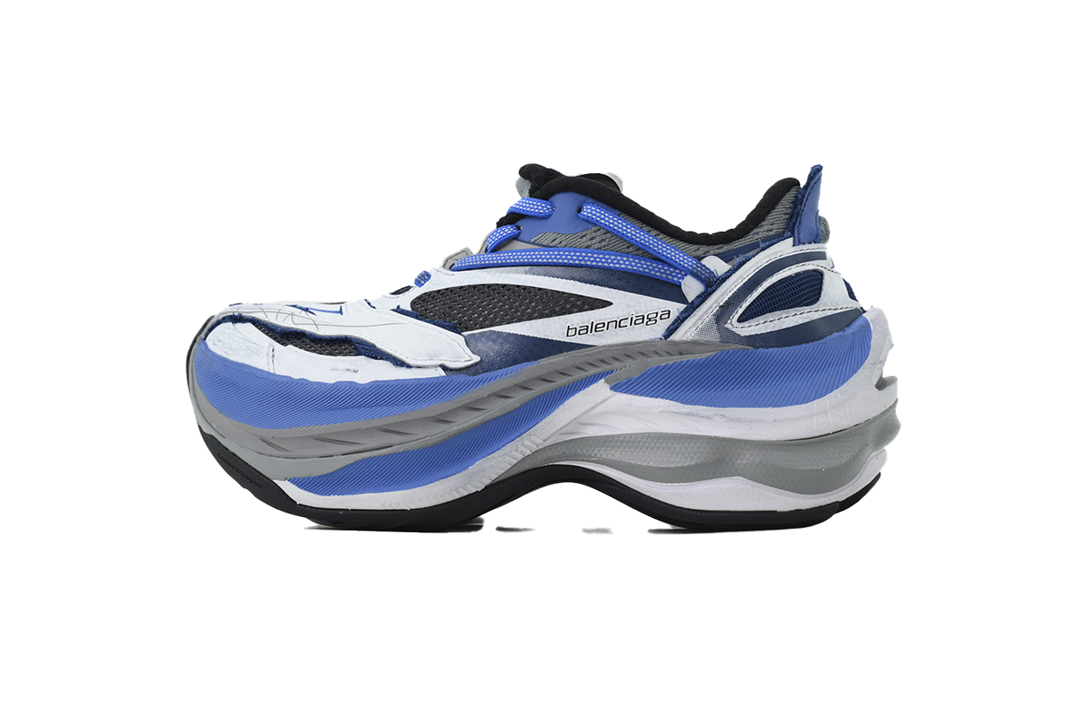 Balenciaga Jet White/ Blue/ Black Low Top Sneakers 872640 WMRTN 9041