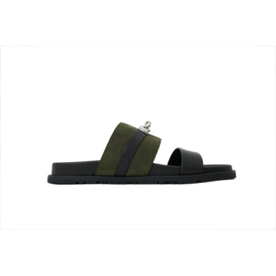 Hermes Jackson Sandal Black-Green 02