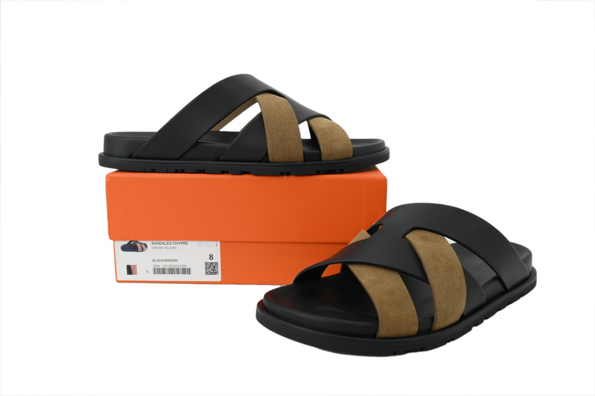 Hermes Kazimir Sandal Black Brown