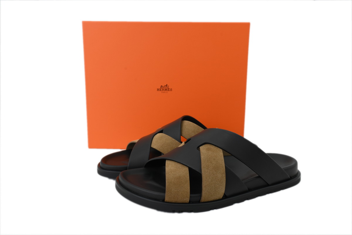 Hermes Kazimir Sandal Black Brown