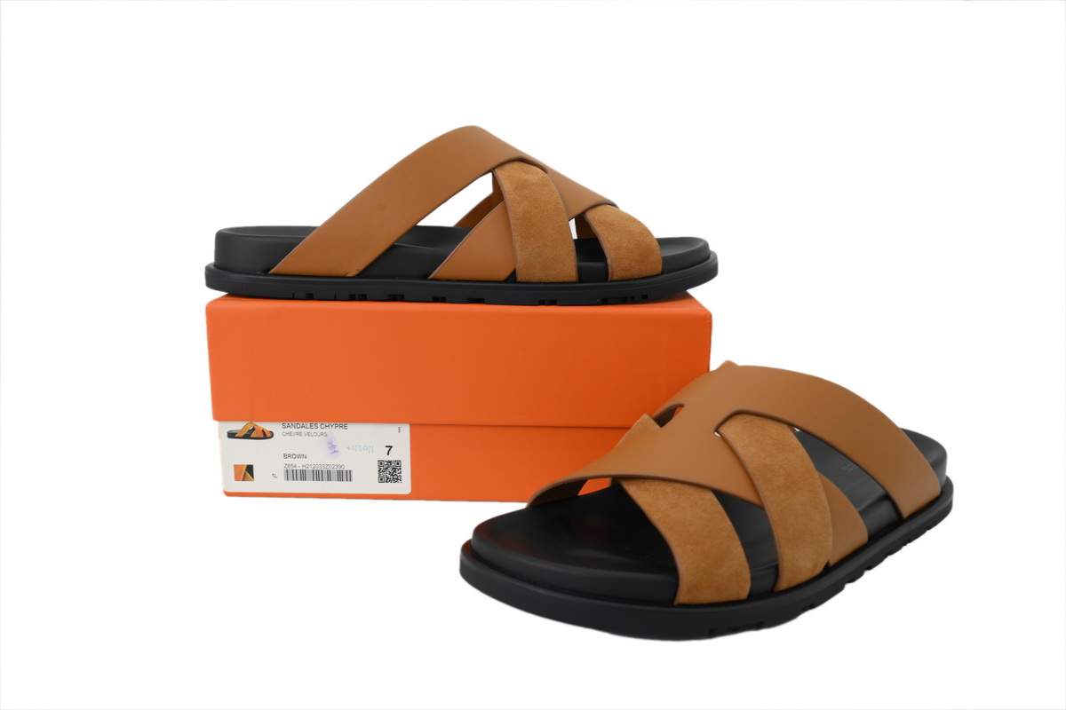 Hermes Kazimir Sandal Brown