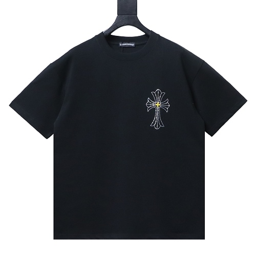 Chrome Hearts 26SS Cross Rhinestone Short-Sleeve T-Shirt