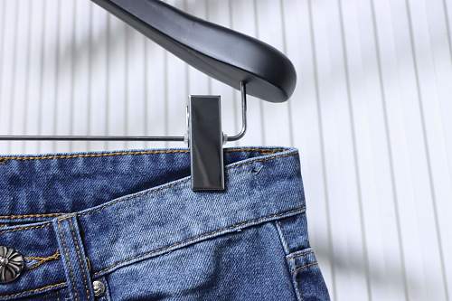 Chrome Hearts Cross Patch Leather Jeans