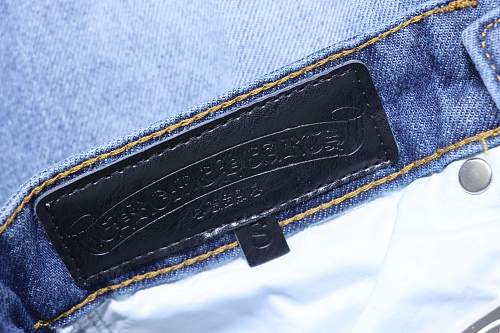 Chrome Hearts Cross Patch Leather Jeans
