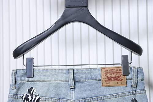 Chrome Hearts Cross-patterned leather jeans