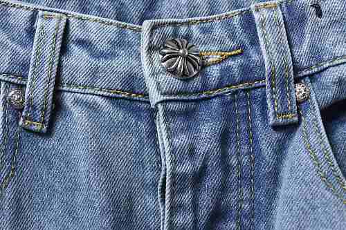 Chrome Hearts Cross-patterned leather jeans