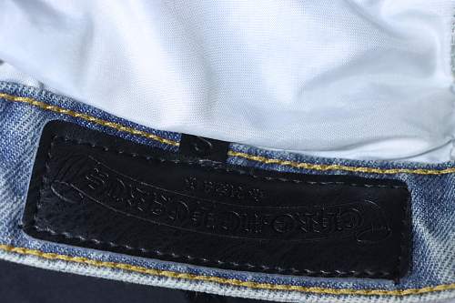 Chrome Hearts Cross-patterned leather jeans