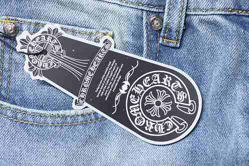Chrome Hearts Cross-patterned leather jeans