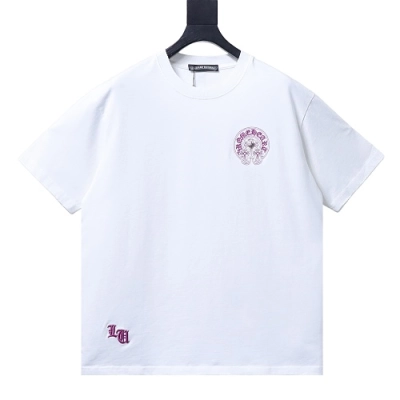Chrome Hearts Horseshoe Cross Applique Embroidered T-shirt 01