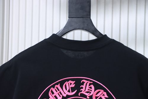 Chrome Hearts Pink Embroidered Short-Sleeve T-Shirt