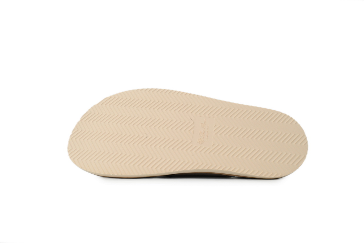 HERMES Loro Piana Cross Suede Sandal Beige