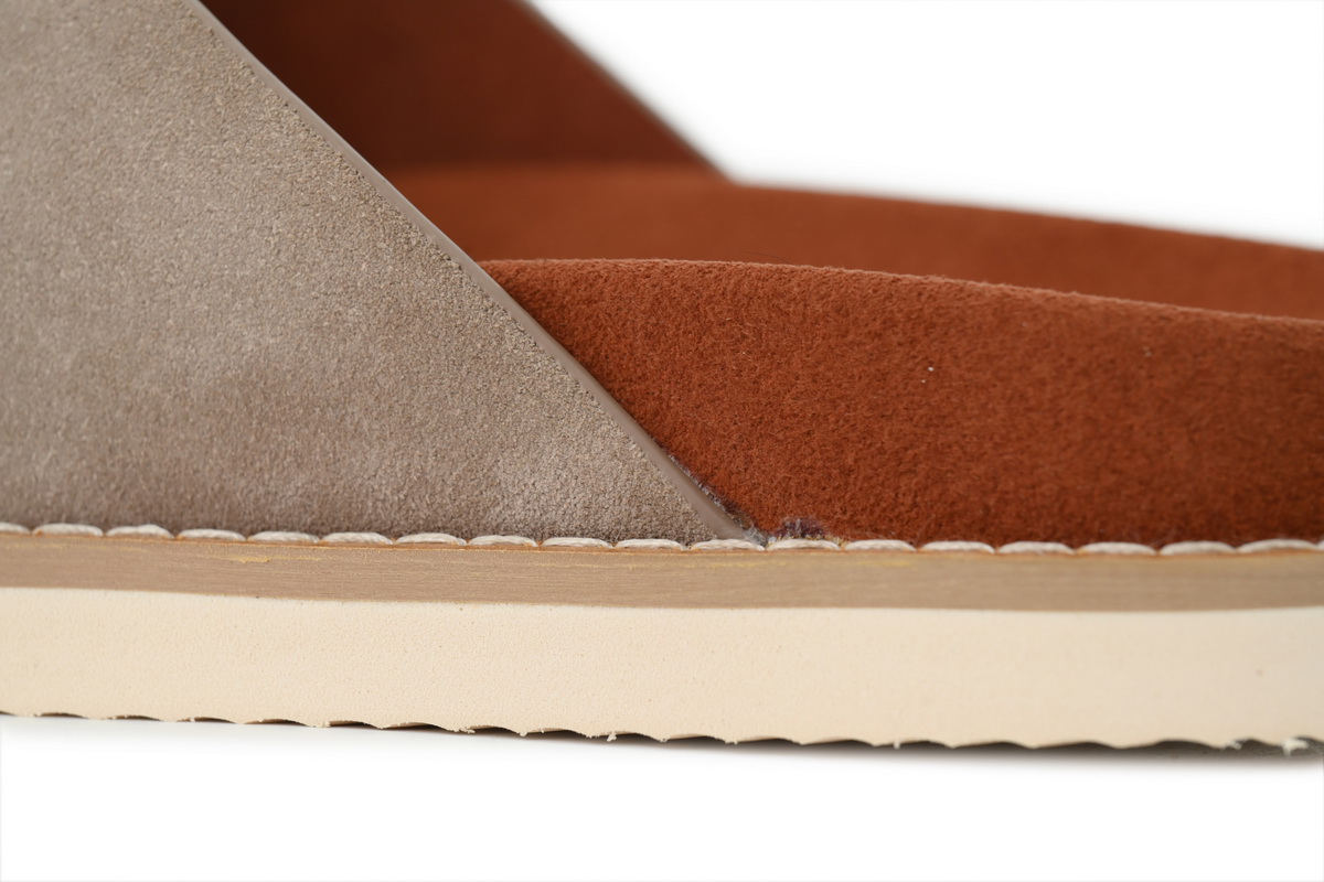 HERMES Loro Piana Cross Suede Sandal Beige
