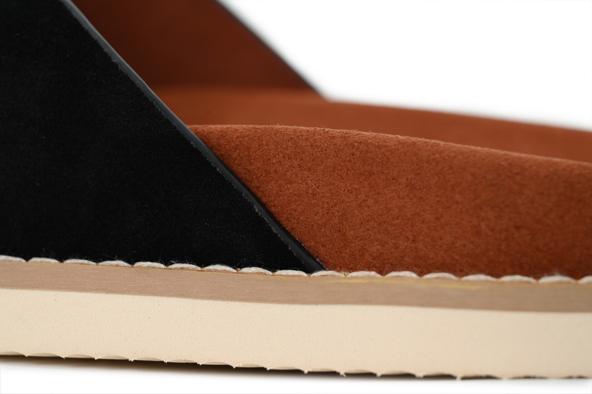 HERMES Loro Piana Cross Suede Sandal Black