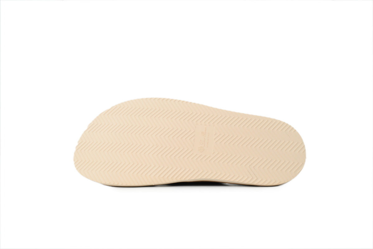 HERMES Loro Piana Cross Suede Sandal Brown