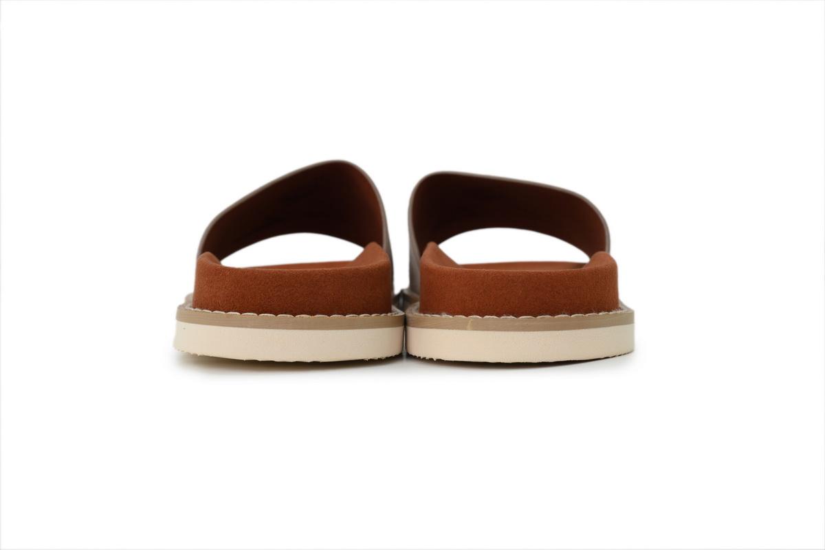 HERMES Loro Piana Suede Sandal Beige