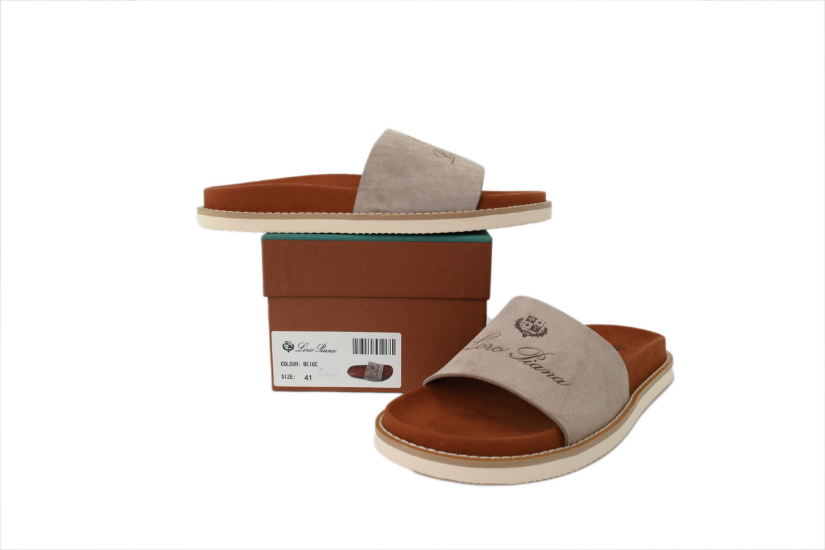HERMES Loro Piana Suede Sandal Beige