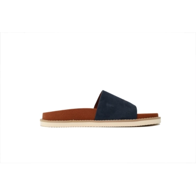 HERMES Loro Piana Suede Sandal Blue 02