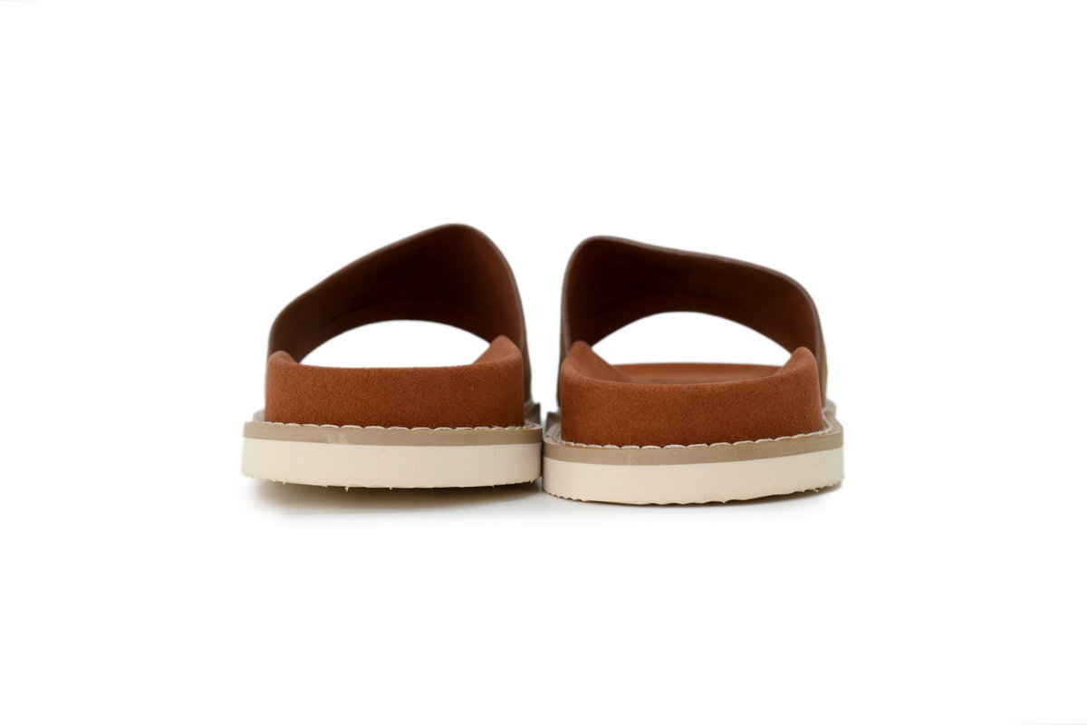 HERMES Loro Piana Suede Sandal Brown