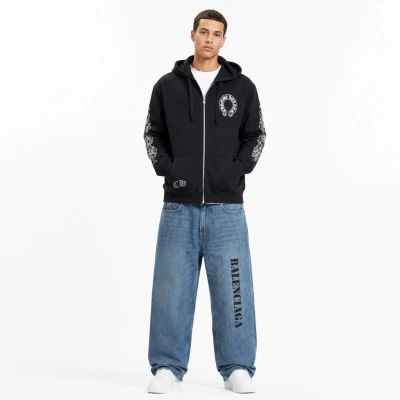 CHROME HEARTS Hoodie K5001+ Balenciaga Ripped Jeans 01