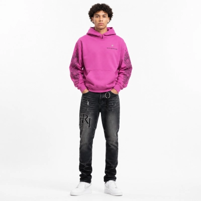 Chrome Hearts Matty Boy Spider Web Hoodie+ Amiri Distressed Patch Jeans 01