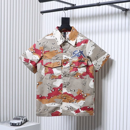 CHROME HEARTS Camouflage Set Denim Short-Sleeve T-Shirt Red