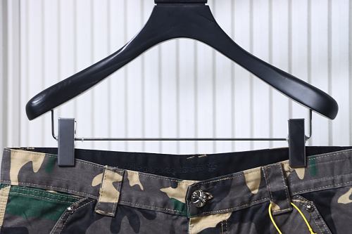 Chrome Hearts Camouflage Denim Shorts Green