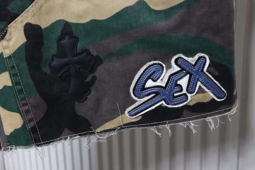 Chrome Hearts Camouflage Denim Shorts Green