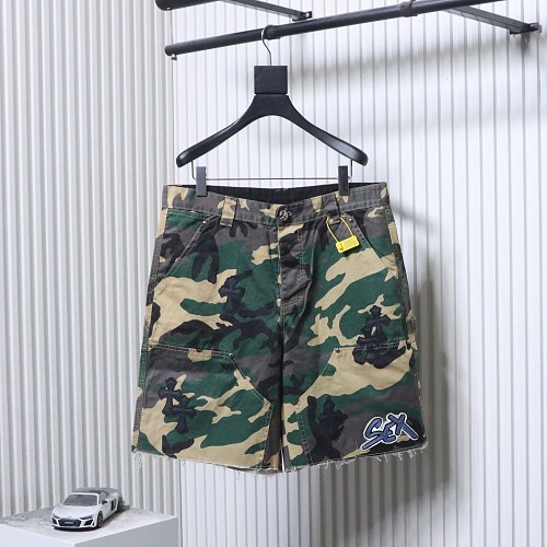 Chrome Hearts Camouflage Denim Shorts Green