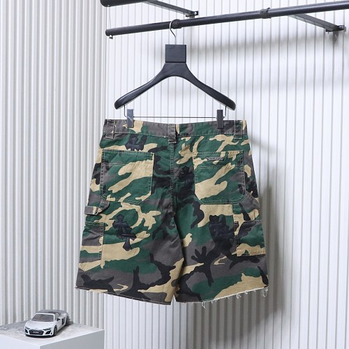 Chrome Hearts Camouflage Denim Shorts Green