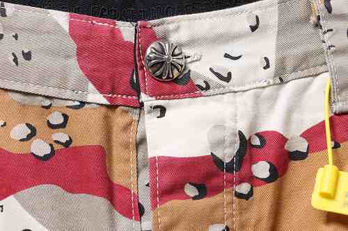 Chrome Hearts Camouflage Denim Shorts Red