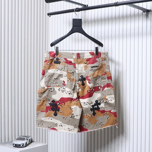Chrome Hearts Camouflage Denim Shorts Red