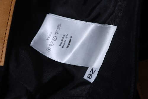 Chrome Hearts Leather Jeans with Sanskrit Cross Back Patches Black/Orange