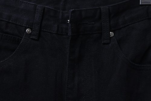 Chrome Hearts Leather Jeans with Sanskrit Cross Back Patches Black/White