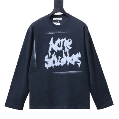 ACNE STUDIOS 26ss Gothic Printed Letter Long-Sleeve Black 01